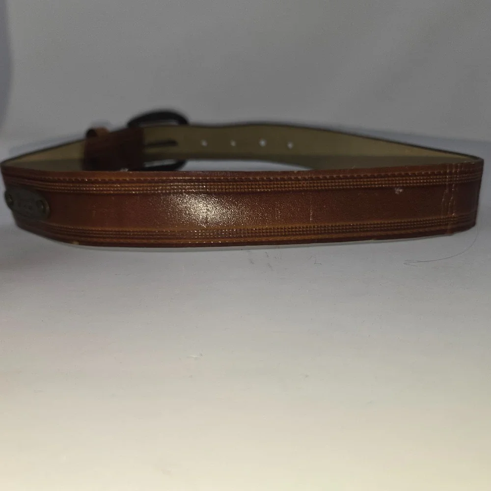 Vintage Lee Jeans Leather Boy's Belt Pair Black Brown 28 Inch Slide Buckle